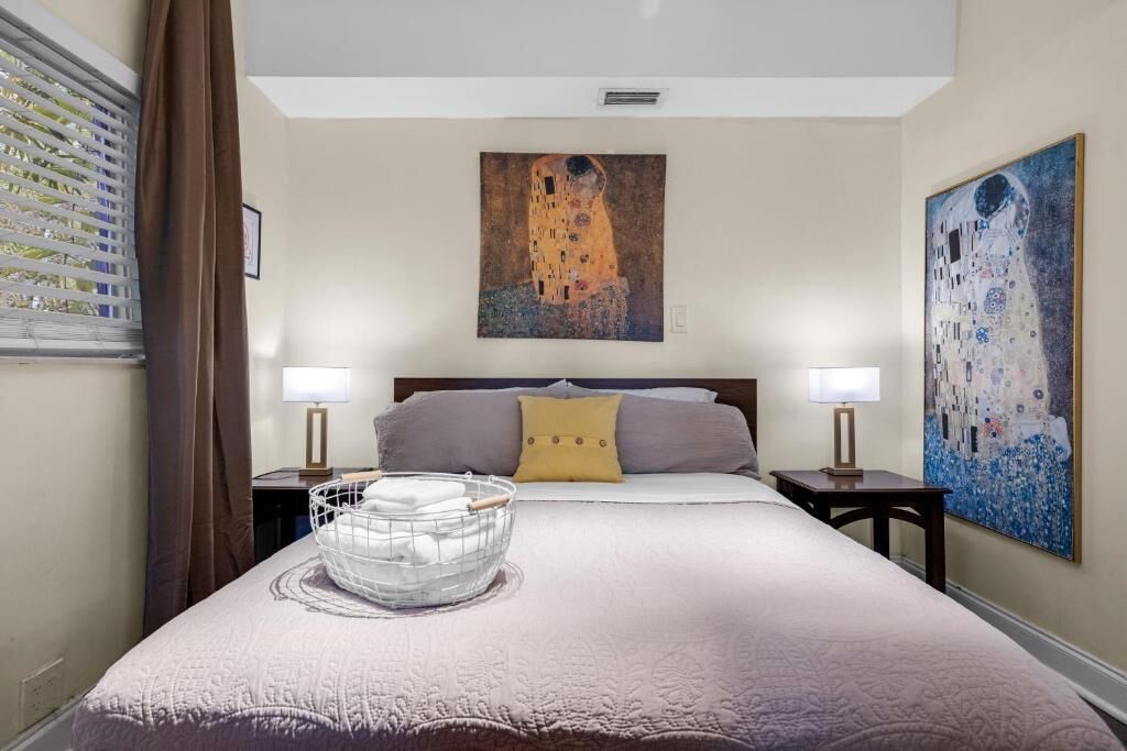 Blackout curtains, iron/ironing board, free WiFi