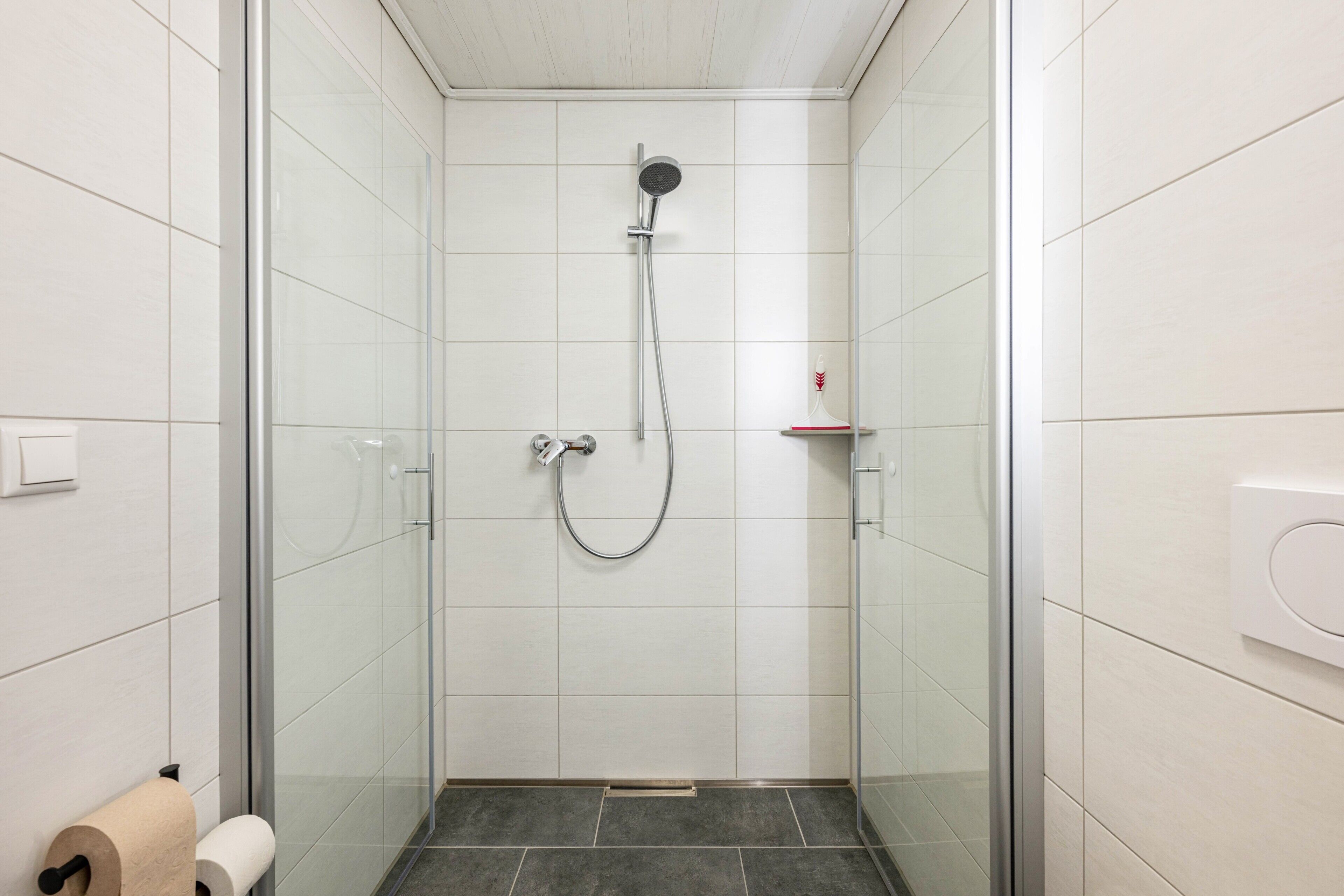 Dusche, Haartrockner, Handtücher