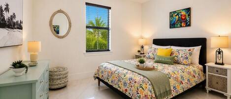3 bedrooms, desk, iron/ironing board, travel crib