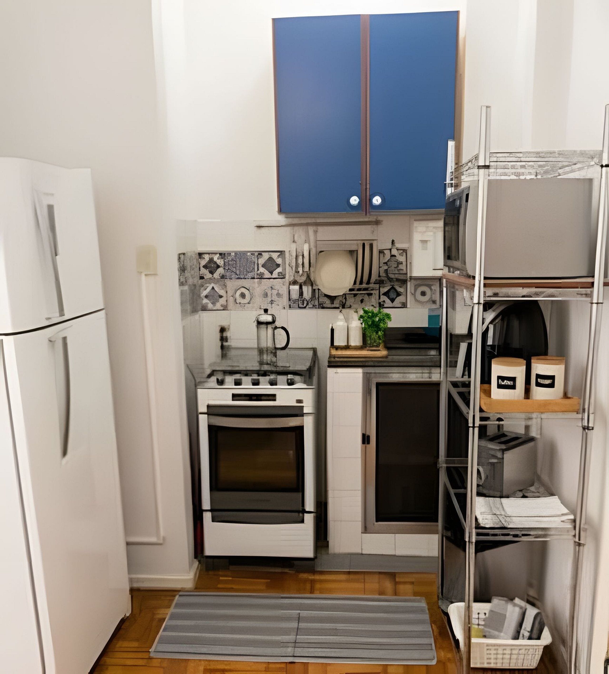 Apartamento básico | Cozinha privada | Cafeteira/chaleira, geladeira, micro-ondas, fogão