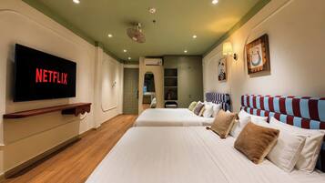 Family Double or Twin Room, City View | In-room business centre