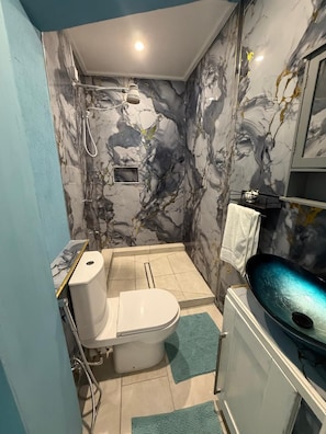 Hårtørrer, bidet, håndklæder, Sæbe