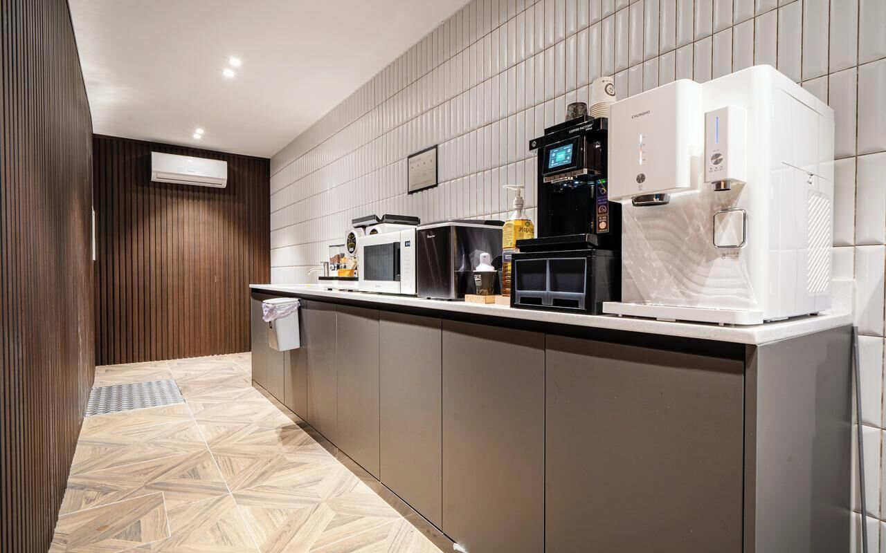 Mini-fridge, shared microwave