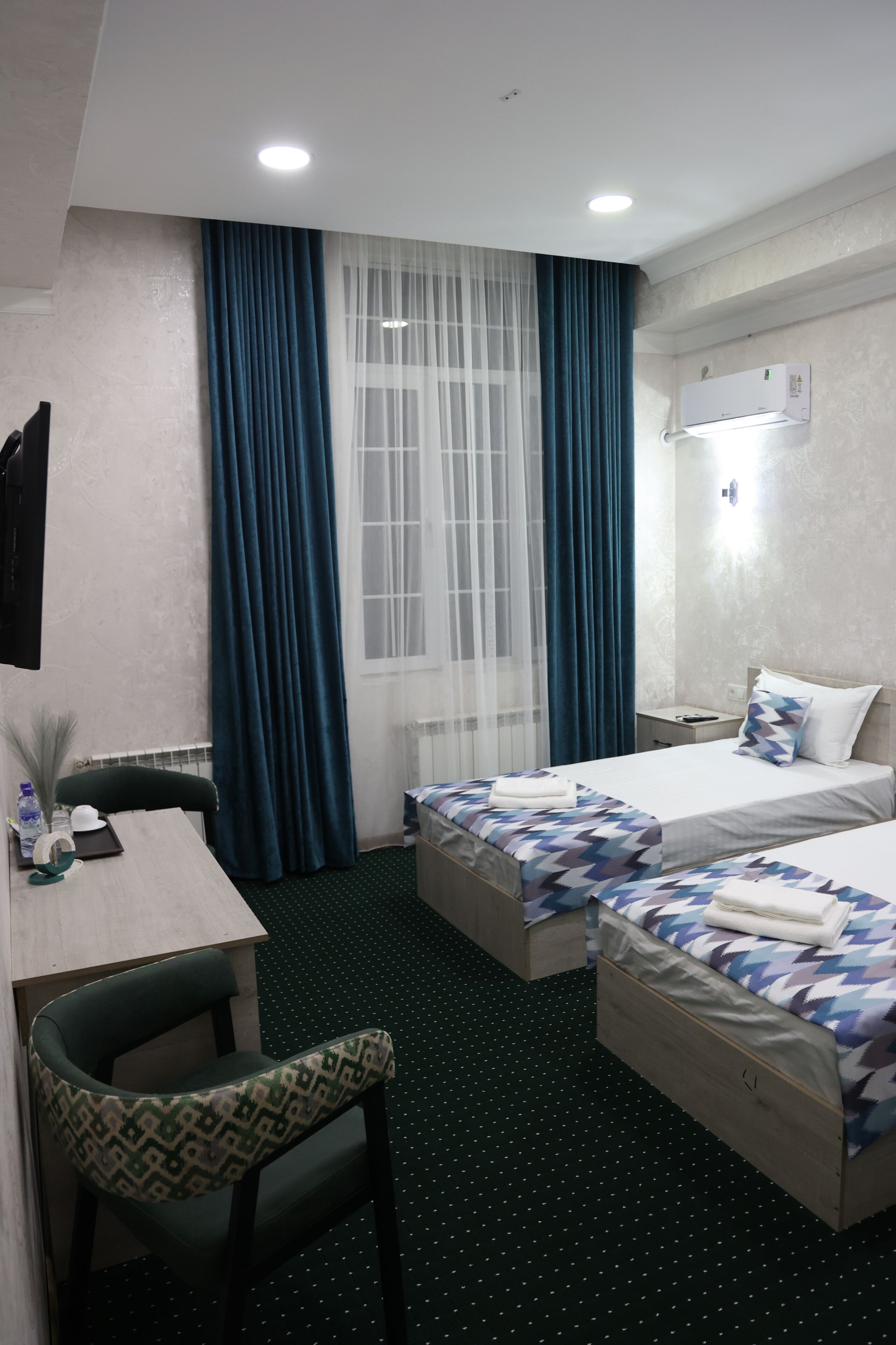 Standard Twin Room, City View | In-room safe, desk, laptop workspace, iron/ironing board