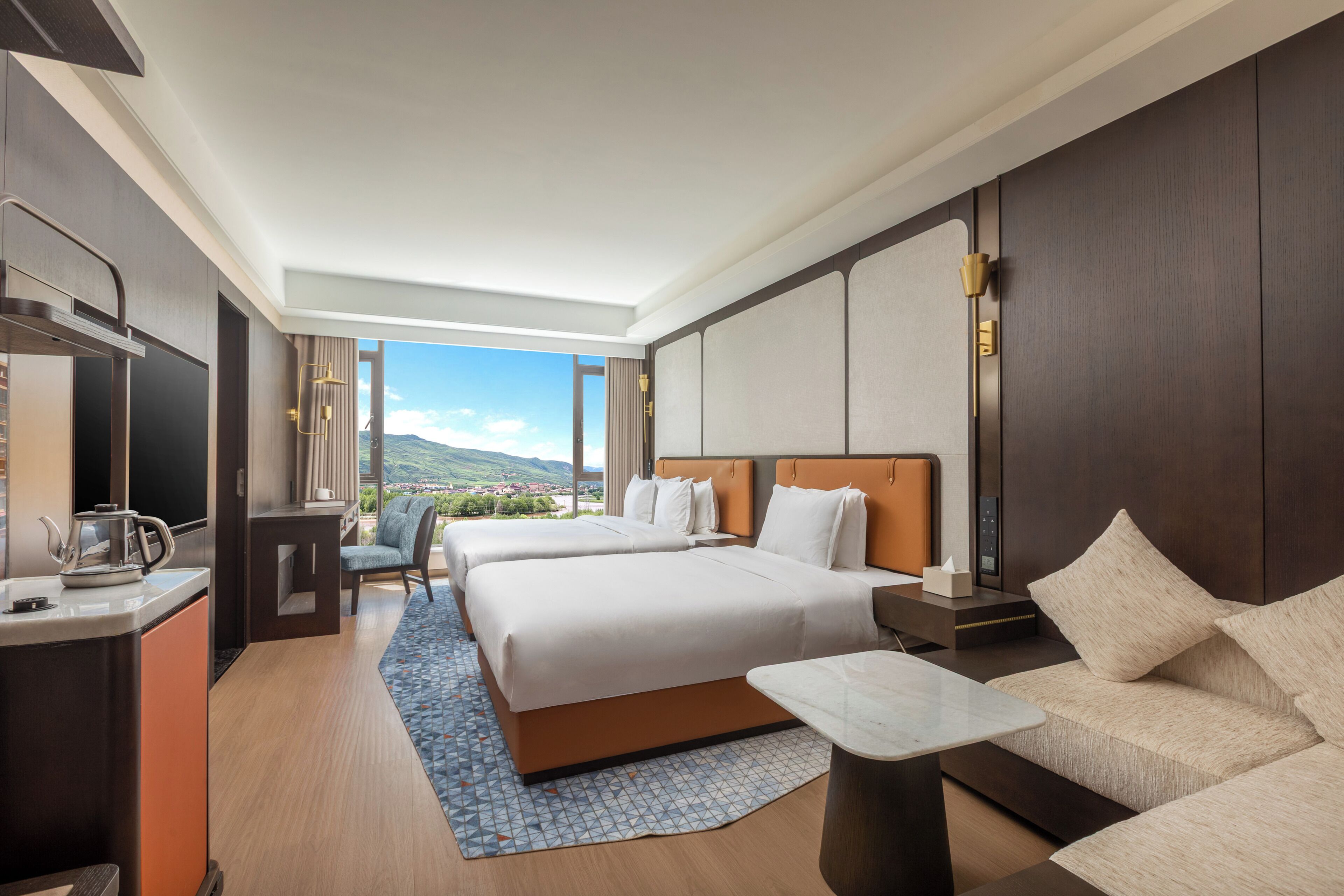 1 King And 1 Single Standard | Premium bedding, down duvets, desk, laptop workspace