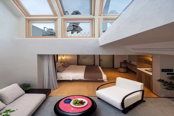 Private Garden Terrace Loft Family Suite with Two King Beds | Premium bedding, desk, blackout curtains, soundproofing