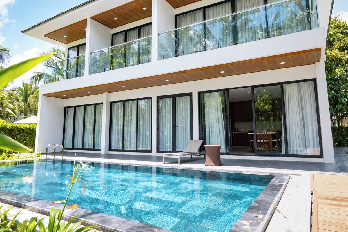 Villa, 4 habitaciones, alberca privada, vista a la playa | Wifi gratis y ropa de cama 