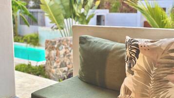 Habitación doble junior, vista a la alberca | Vista desde la habitación