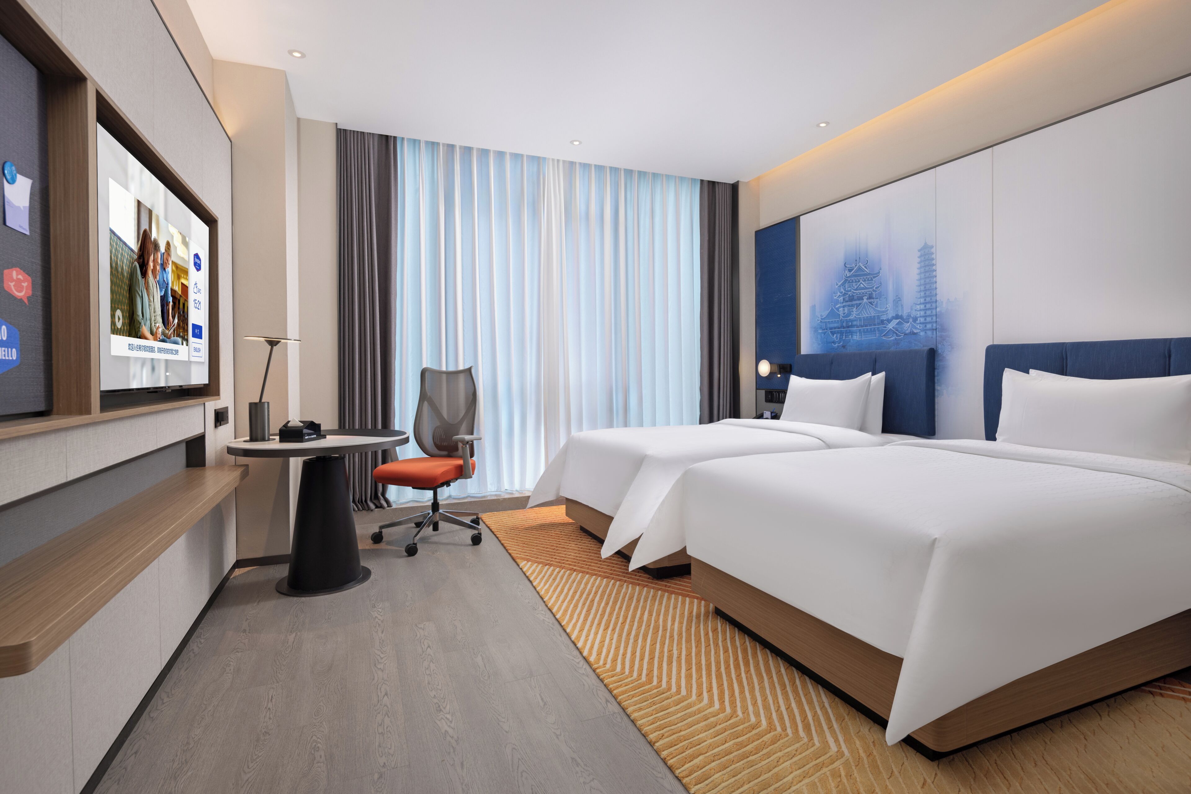 Kamar Twin Comfort | Meja kerja, ruang kerja ramah laptop, dan Wi-Fi gratis