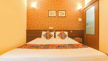 Premium kamer | Lakens van Egyptisch katoen, luxe beddengoed, een kluis op de kamer