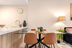 Dining - Newstead Balcony Hideaway | Rooftop Pool | Walk to James St & the Valley (Newstead)