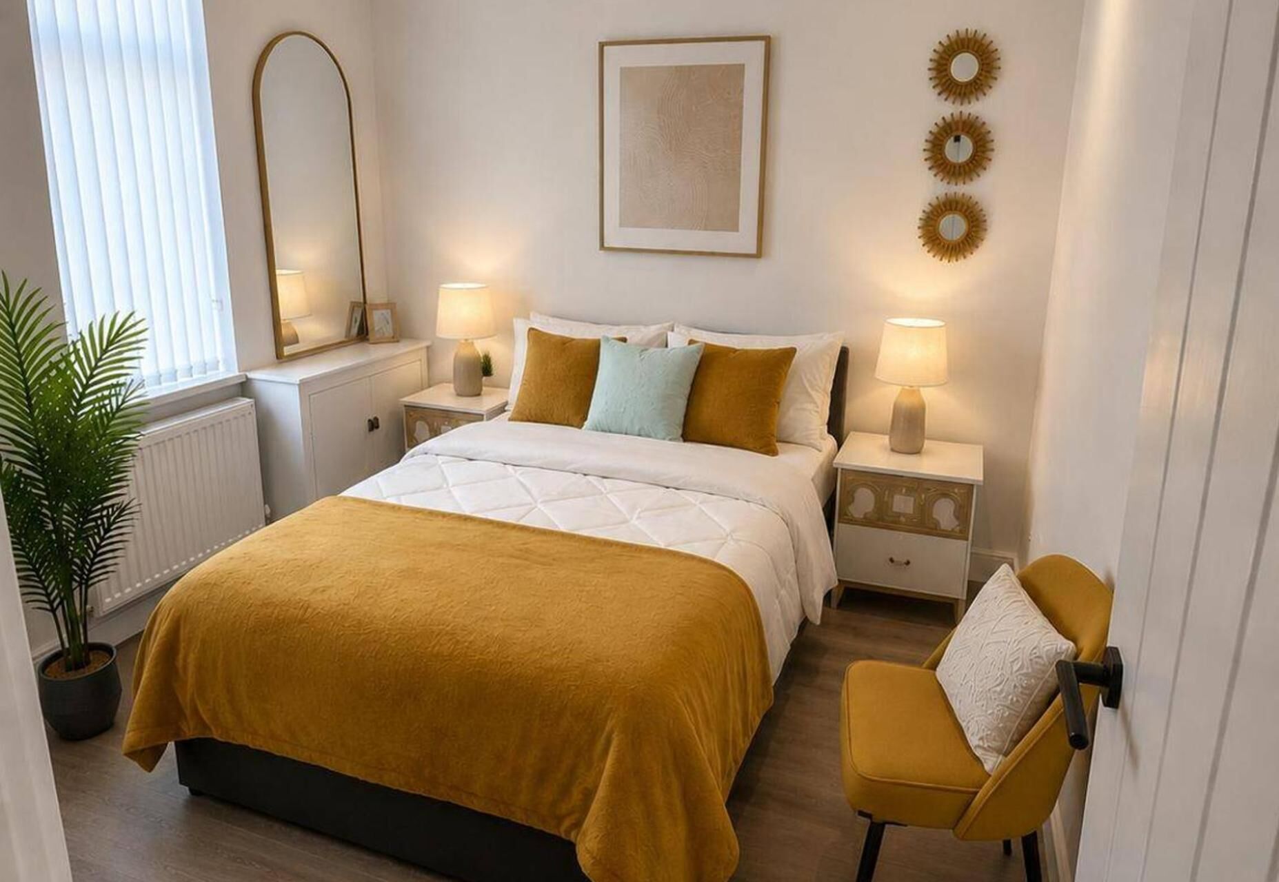 4 dormitorios, tabla de planchar con plancha, wifi gratis y ropa de cama