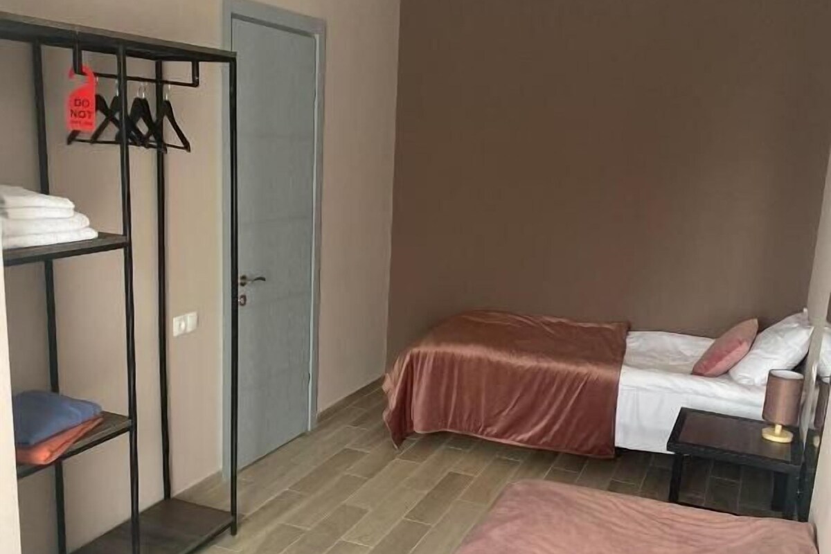 Habitación estándar con 2 camas individuales, balcón, vistas a la montaña | Wifi gratis y ropa de cama