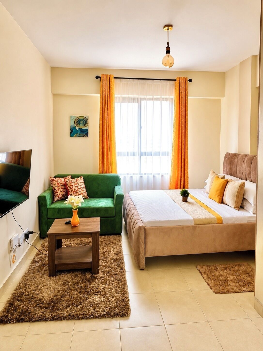 1 habitación, tabla de planchar con plancha, internet y ropa de cama 