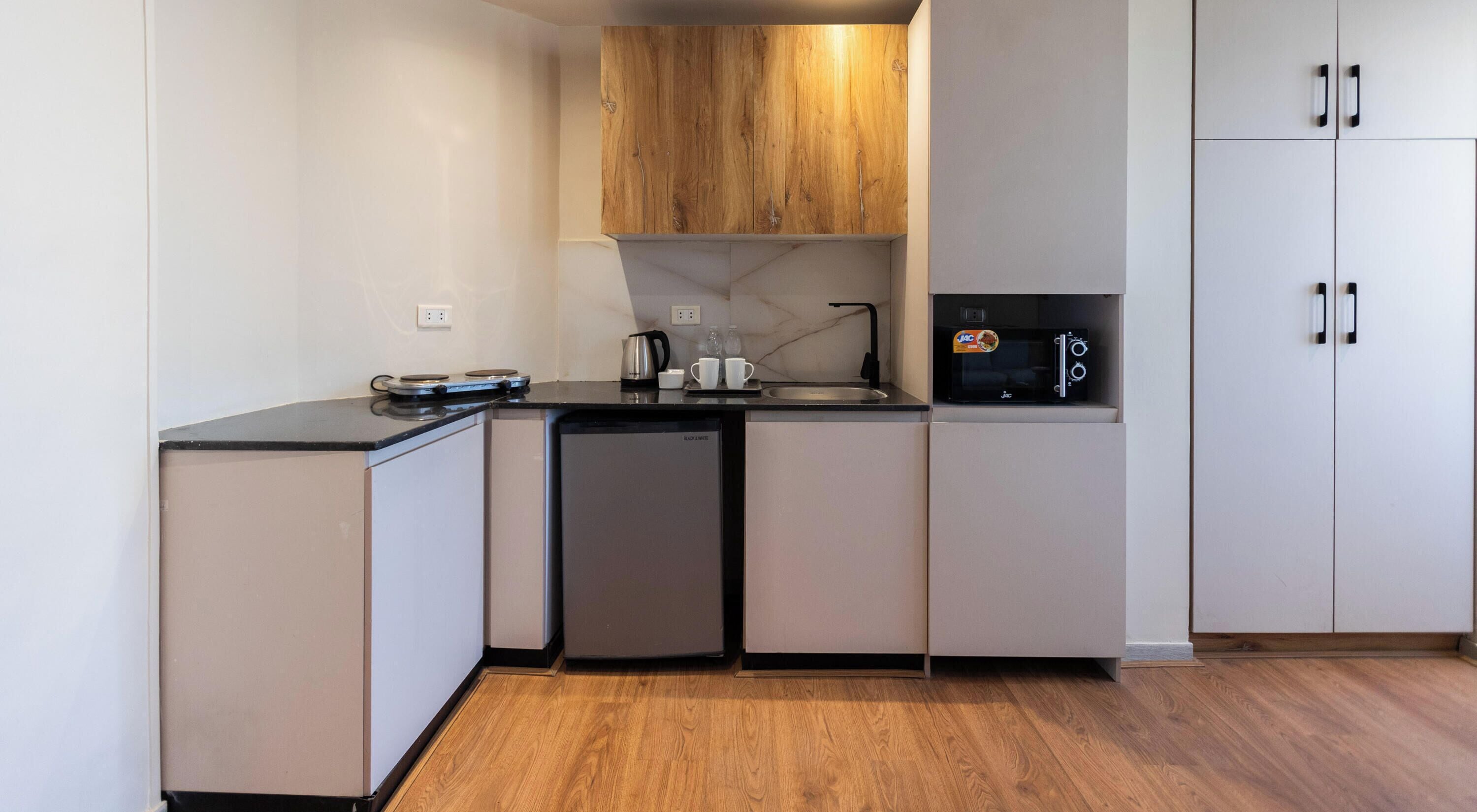 Studio, 2 Einzelbetten, Stadtblick | Eigene Küche