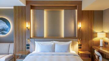 Kamar Premium, teras, pemandangan gunung | Seprai antialergi, minibar, brankas, dan meja kerja