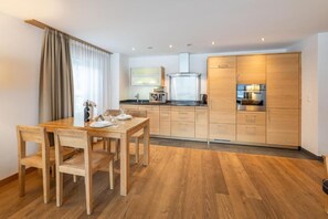 Apartment, Balcony, City View | Dining - Haus Zur Matte B - Center Peak (Zermatt)