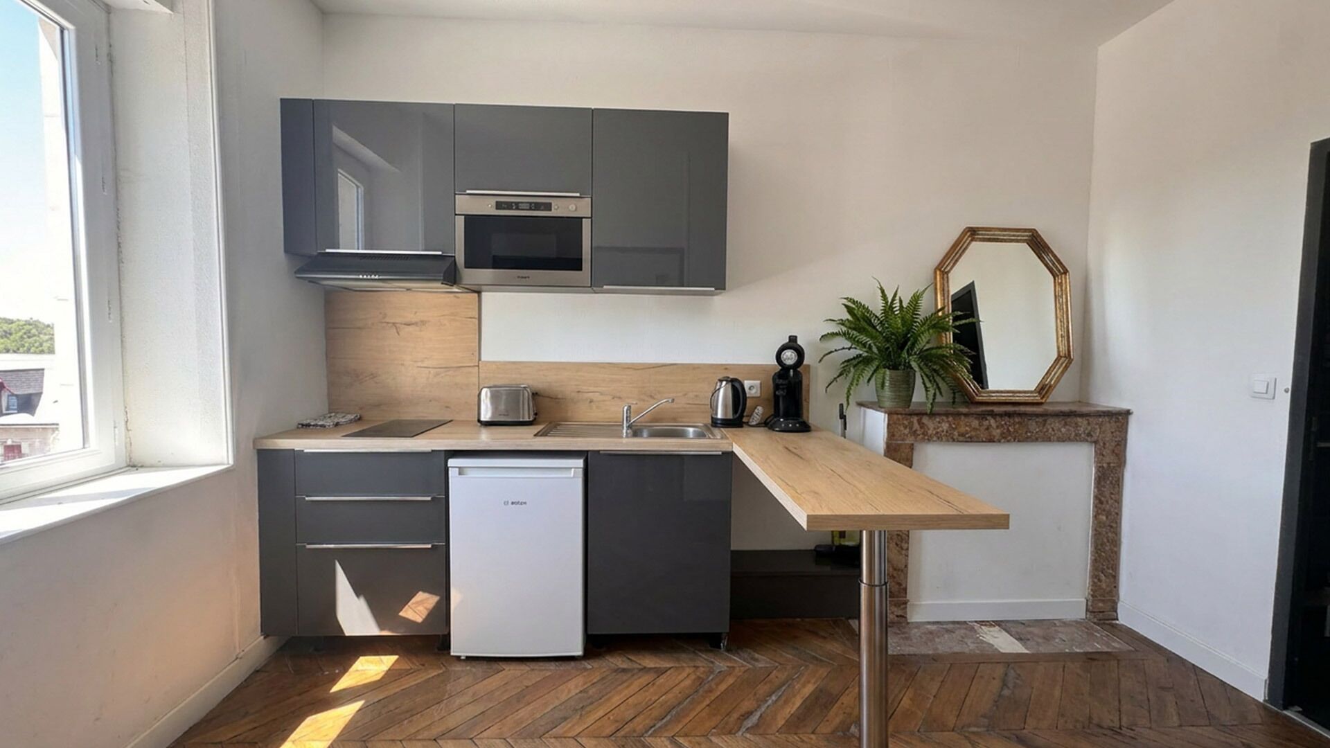 Exclusive Apartment, Private Bathroom, Park View | Private kitchen | Mini-fridge, oven, stovetop, highchair