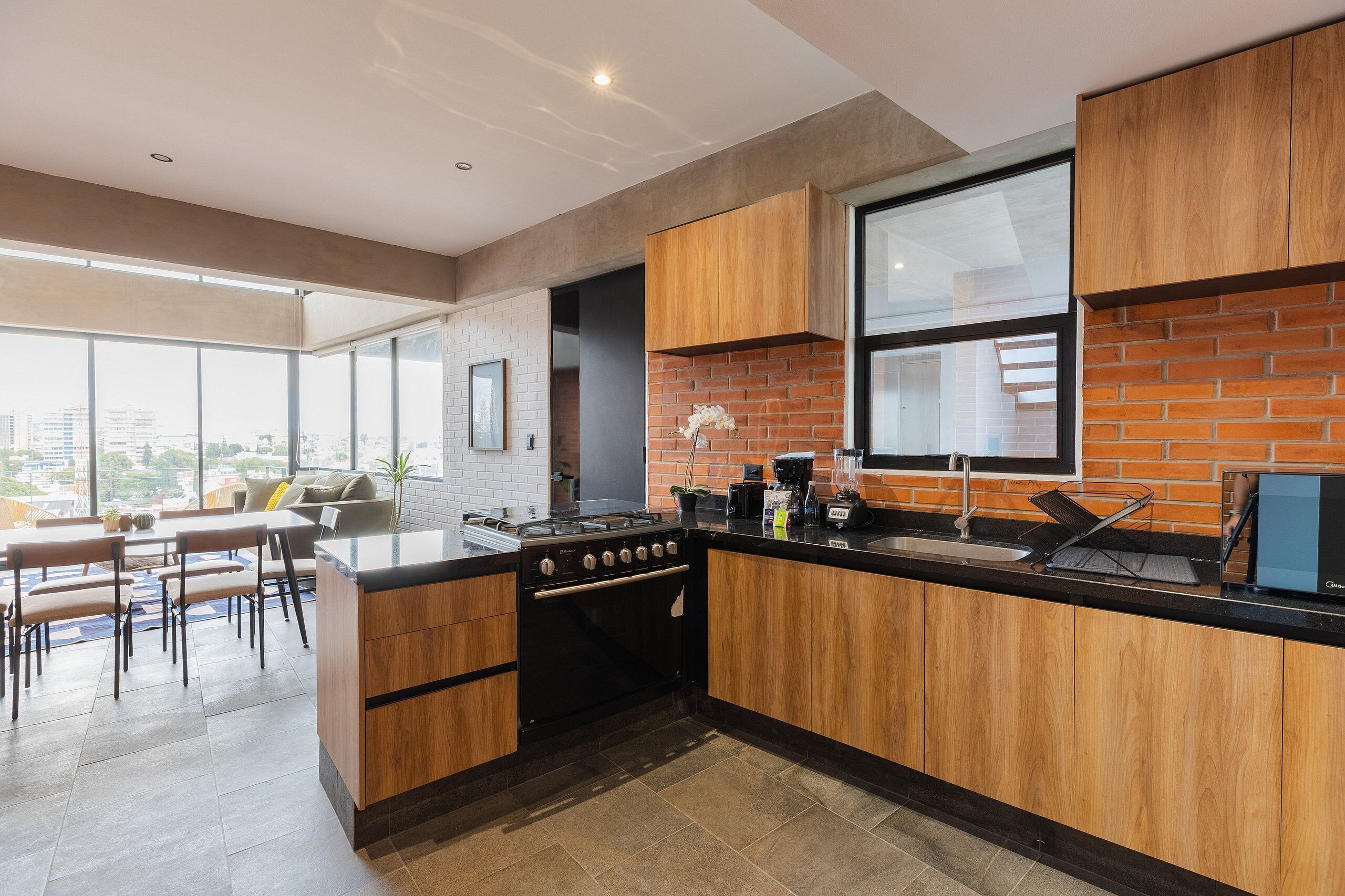 Microwave, oven, coffee/tea maker, toaster