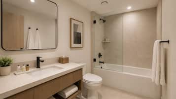 Apartment | Bathroom | Free toiletries, hair dryer, towels, soap