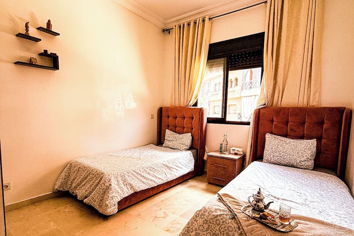 Blackout drapes, iron/ironing board (on request), WiFi (free)