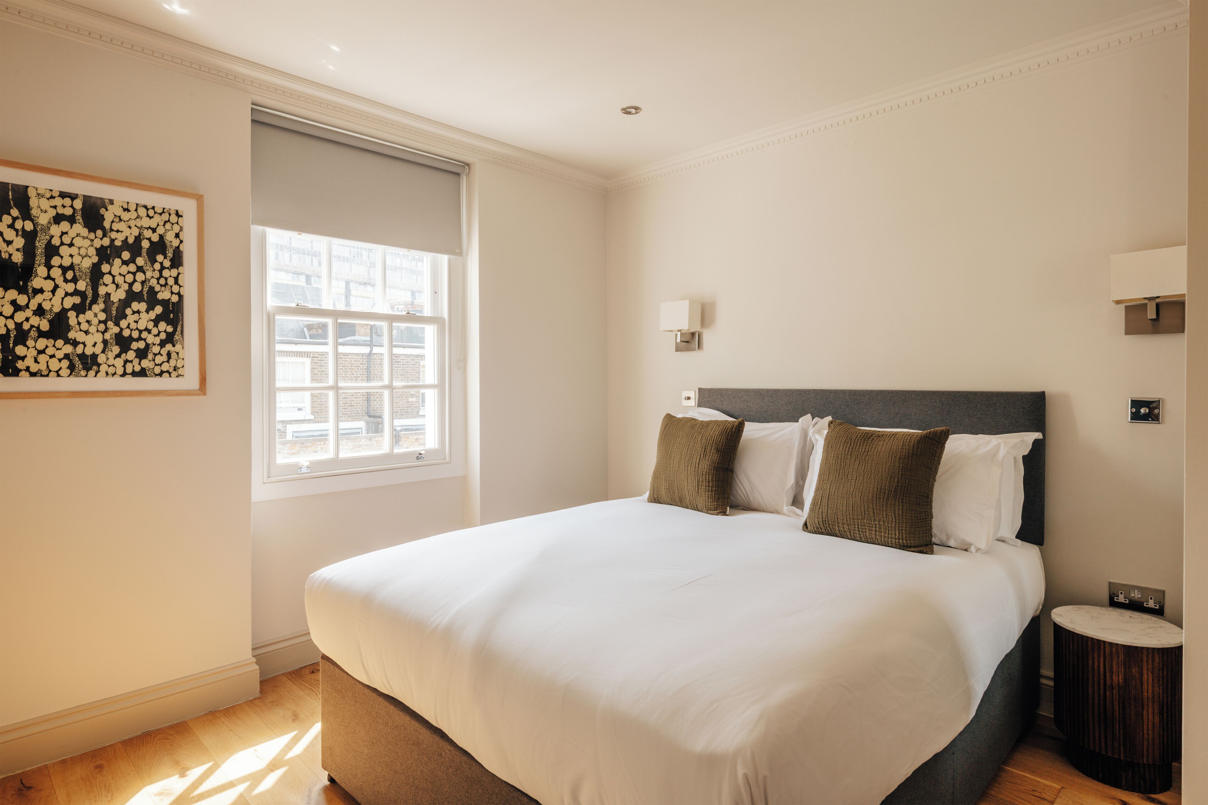 Laptop workspace, cribs (free), WiFi (free), bed sheets
