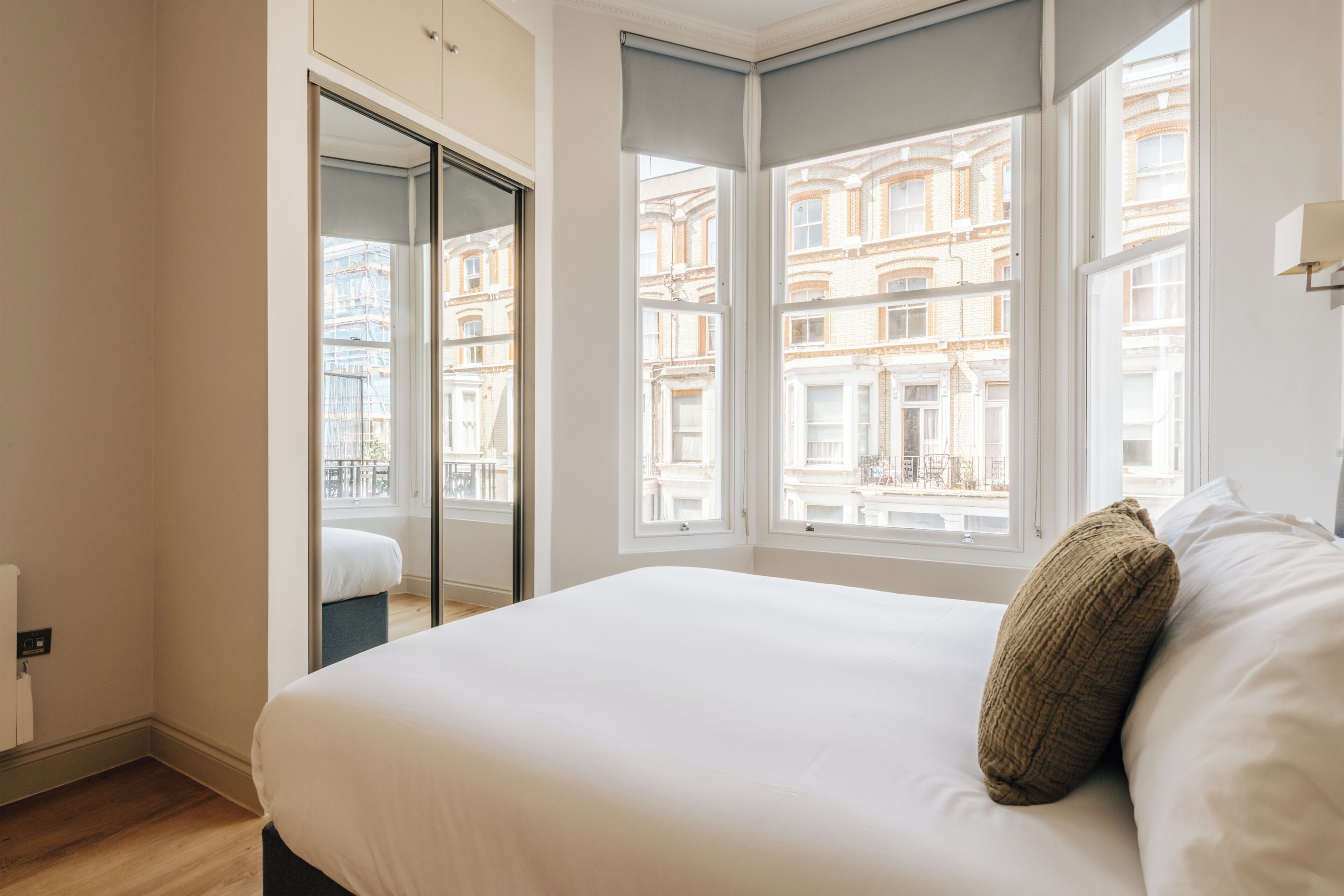 Laptop workspace, cribs (free), WiFi (free), bed sheets