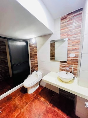 Shower, towels, soap, toilet paper - HOTEL ORO VIP  (Pereira)