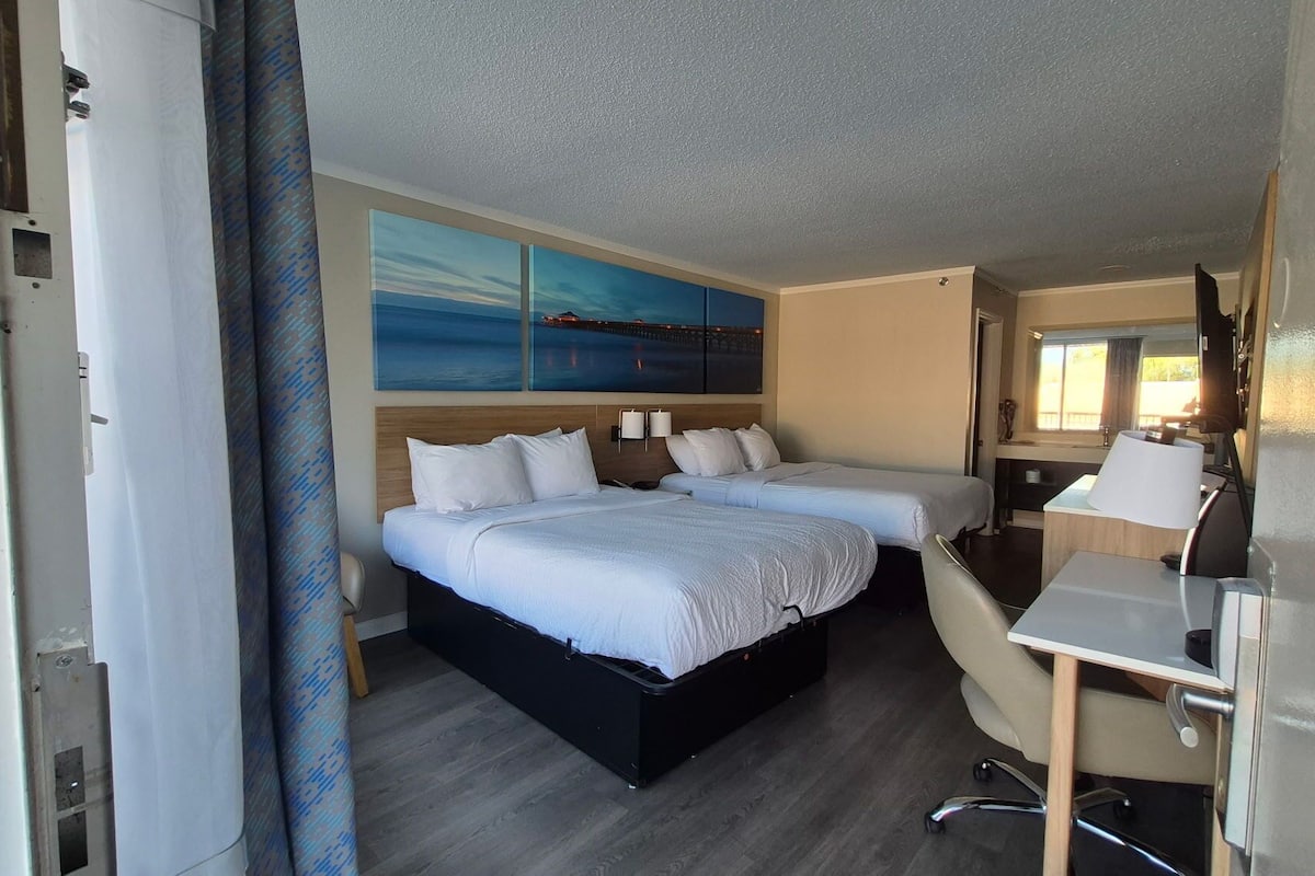 Desk, blackout drapes, iron/ironing board, WiFi (free)