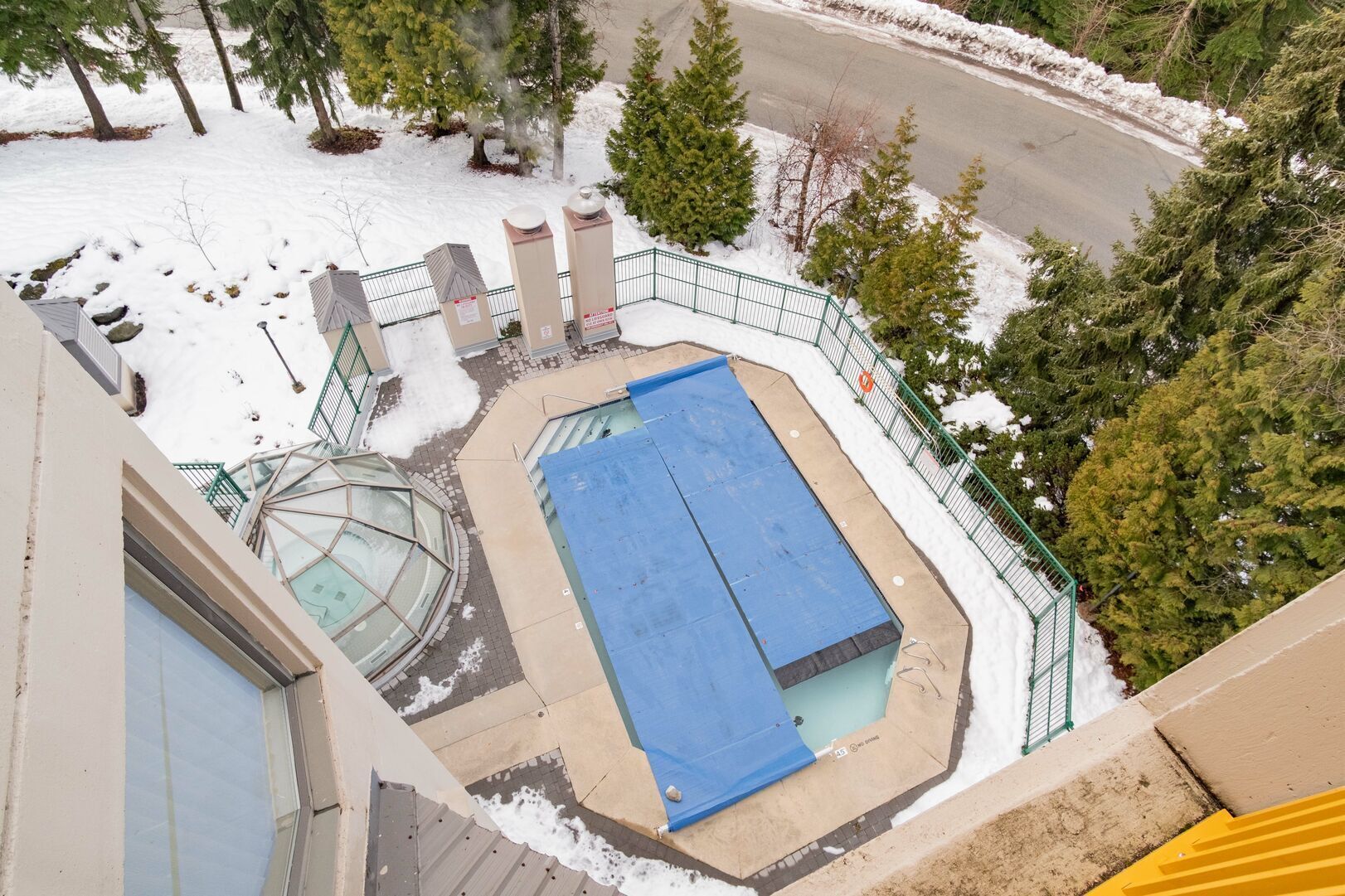 Complex pool and hot tub