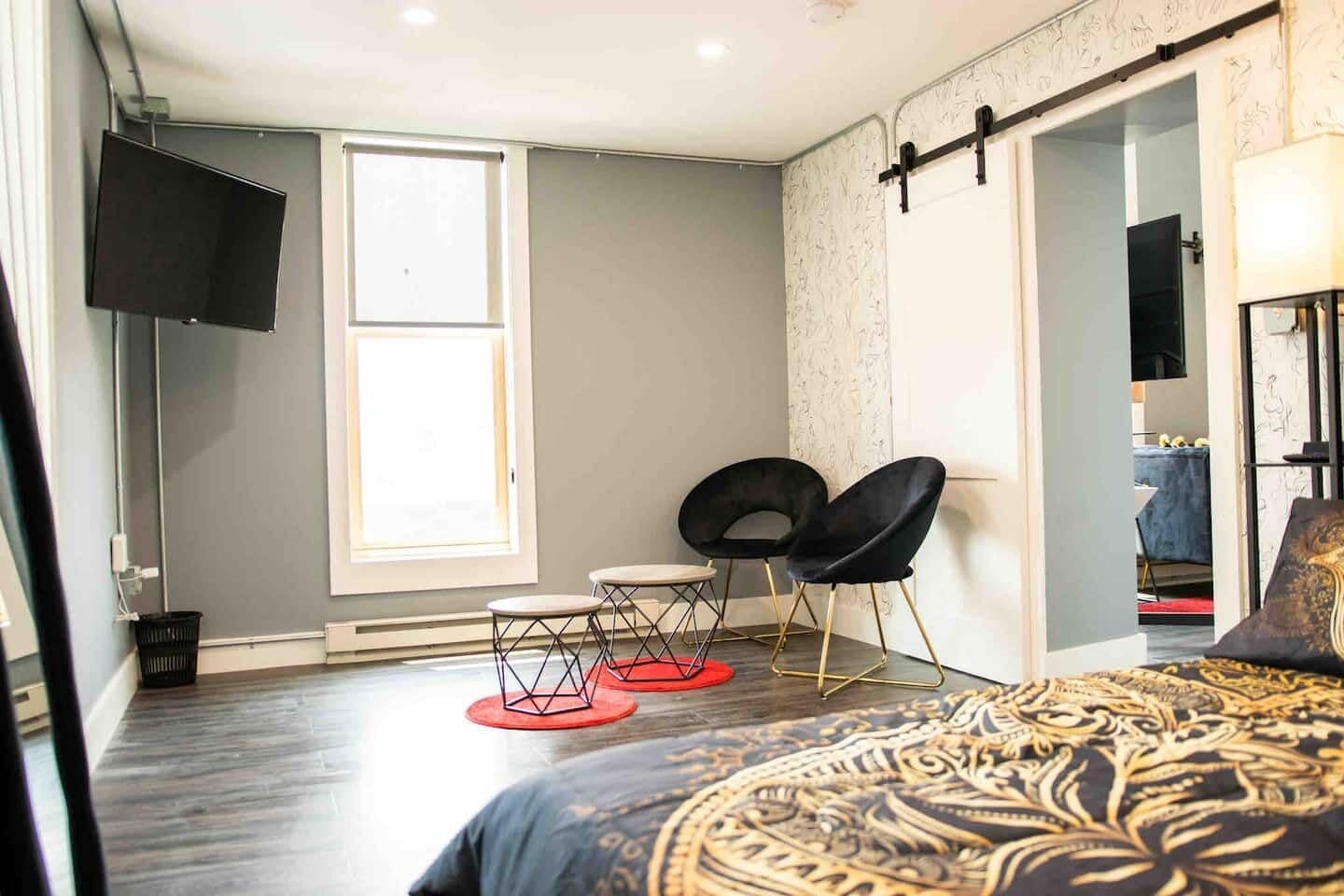 1 bedroom, iron/ironing board, travel crib, WiFi (free)