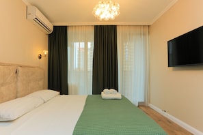 1 bedroom, iron/ironing board, WiFi, bed sheets - New! Modern Studio w/ Sea View @Blue Sky Tower (Batumi)