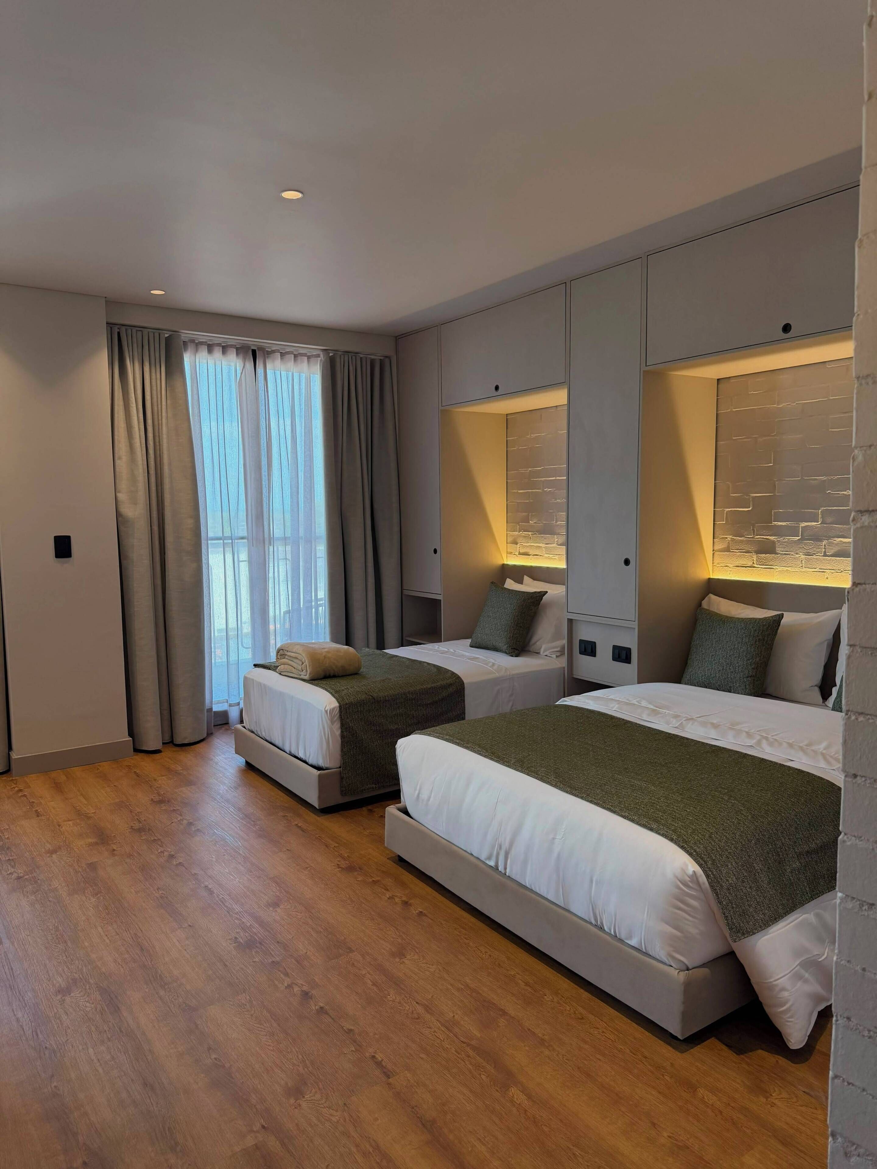 Blackout curtains, iron/ironing board, free WiFi