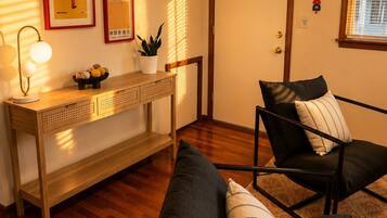 Entry with console table and reading lamp
