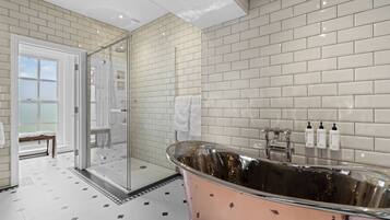 Deluxe Room | Bathroom | Separate tub and shower, free toiletries, hair dryer, bathrobes