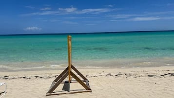 On the beach, white sand, beach bar