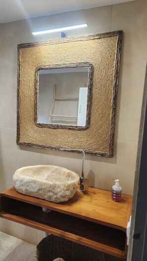 Shower, soap, toilet paper
