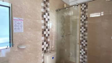 Basic Double Room, Mountain View | Bathroom | Shower, towels, soap, toilet paper