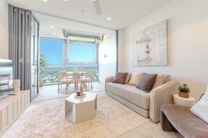 Living area - Sunrise Views on Level 57 | Queen's Wharf King Suite | Pool, Sauna & Parking (Brisbane City)