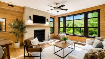 TV, fireplace, stereo