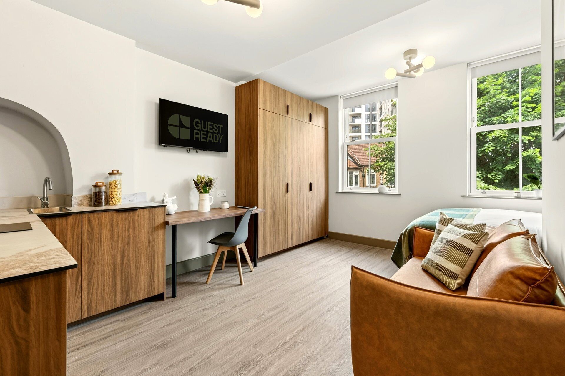 1 bedroom, desk, iron/ironing board, Internet