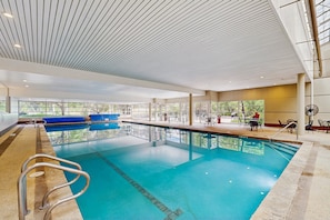 Indoor pool, a heated pool - Spacious condo w/ pool & hot tub & near skiing (Vail)