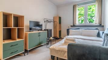 1 slaapkamer, een strijkplank/strijkijzer, wifi