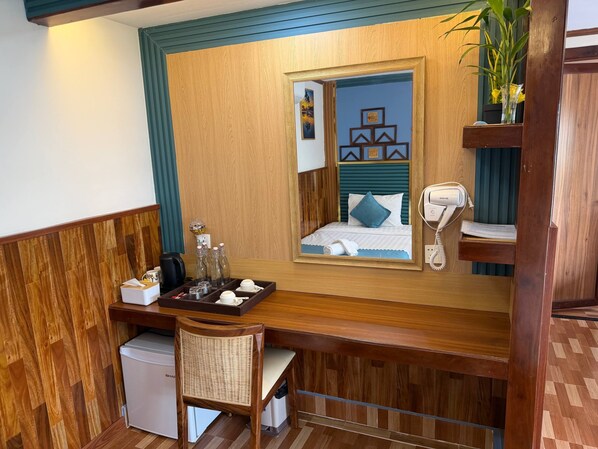 In-room safe, desk, iron/ironing board (on request), WiFi (free)