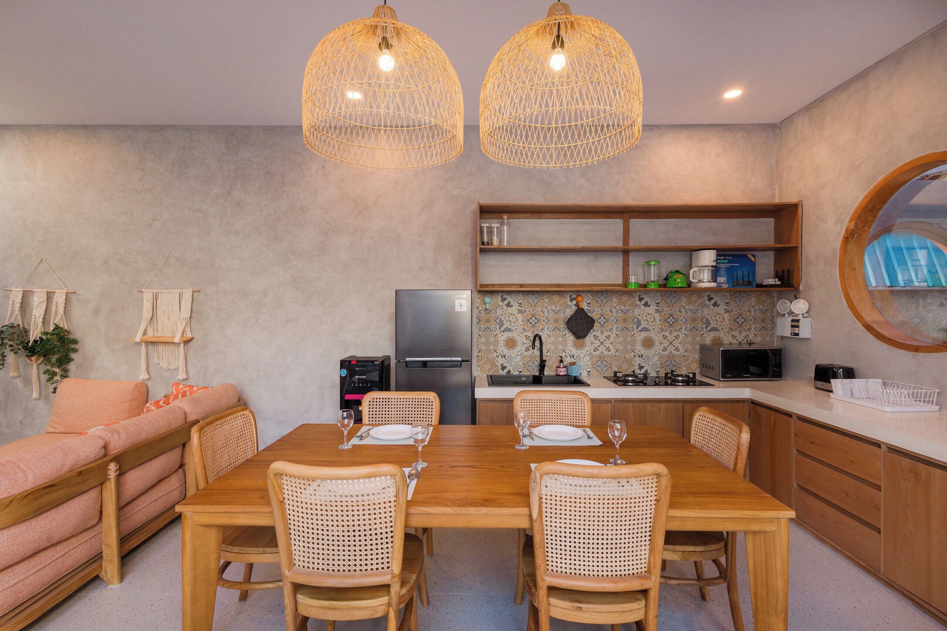 Villa | Private kitchen | Fridge, microwave, coffee/tea maker, toaster