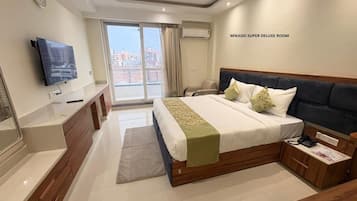 Deluxe Double Room, Balcony, City View | Desk, laptop workspace, free WiFi