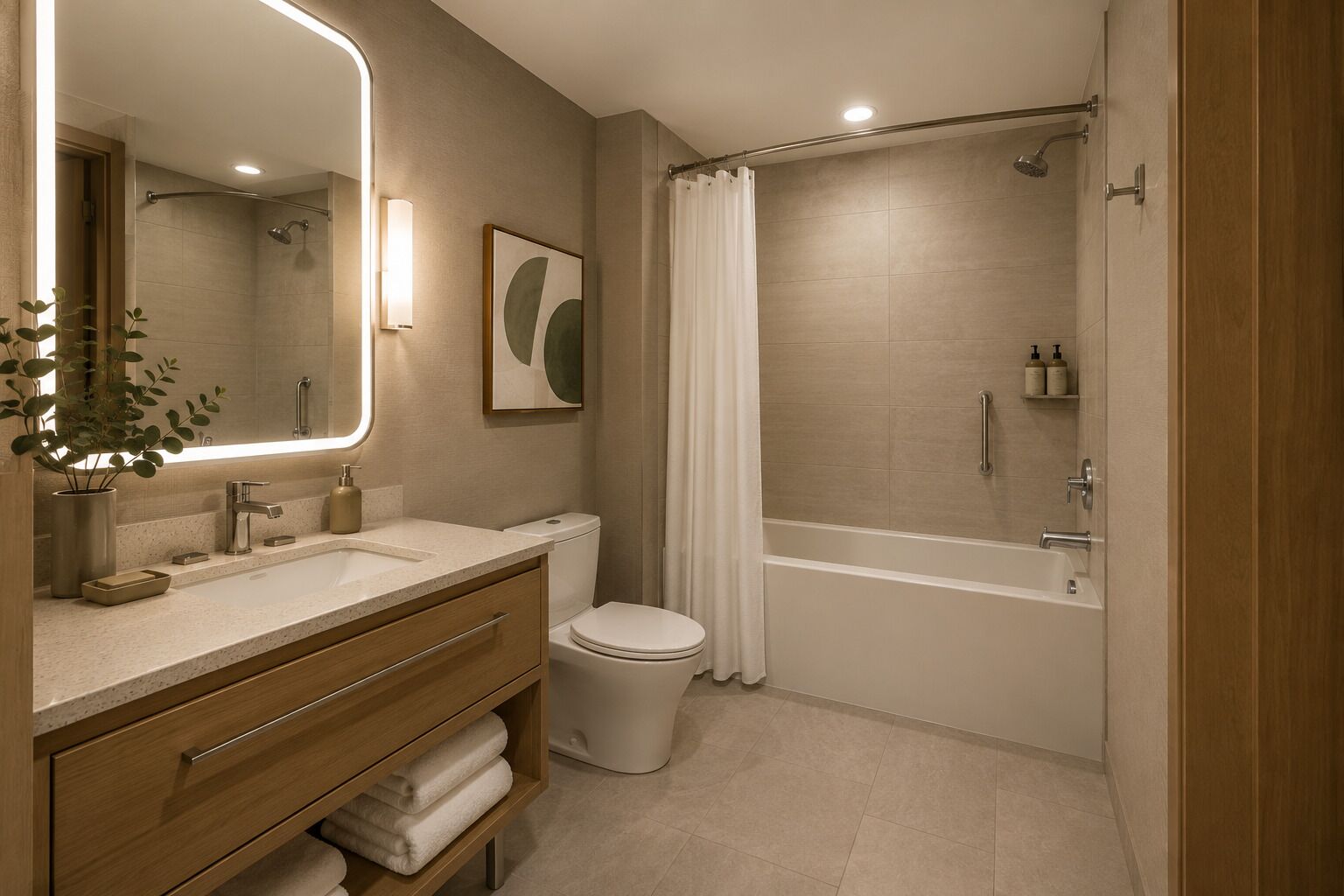Comfort Apartment | Bathroom | Free toiletries, hair dryer, towels, soap