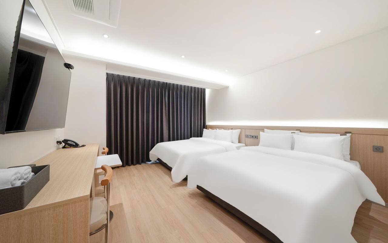 Family Twin Room, Terrace | Premium bedding, desk, laptop workspace, blackout drapes