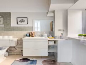 Apartment, 2 Schlafzimmer, Kamin, Gartenblick | Badezimmer
