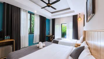 Kamar Triple Deluks | Tirai kedap cahaya, kedap suara, dan Wi-Fi gratis